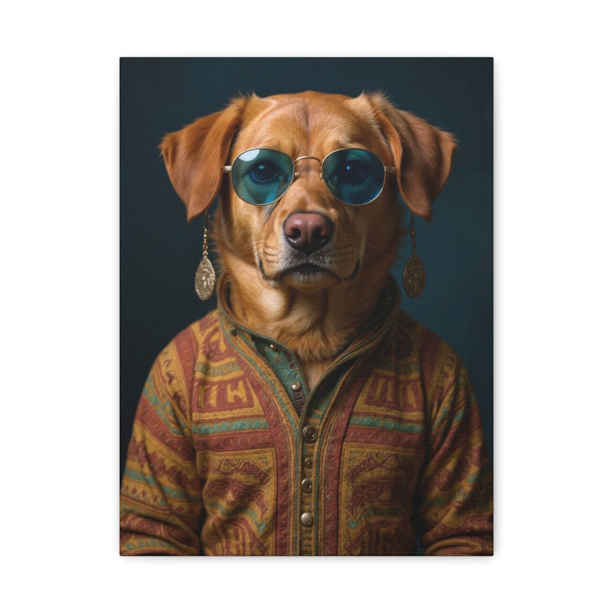 Dog Portrait Canvas - Hippy Style - 464d8817