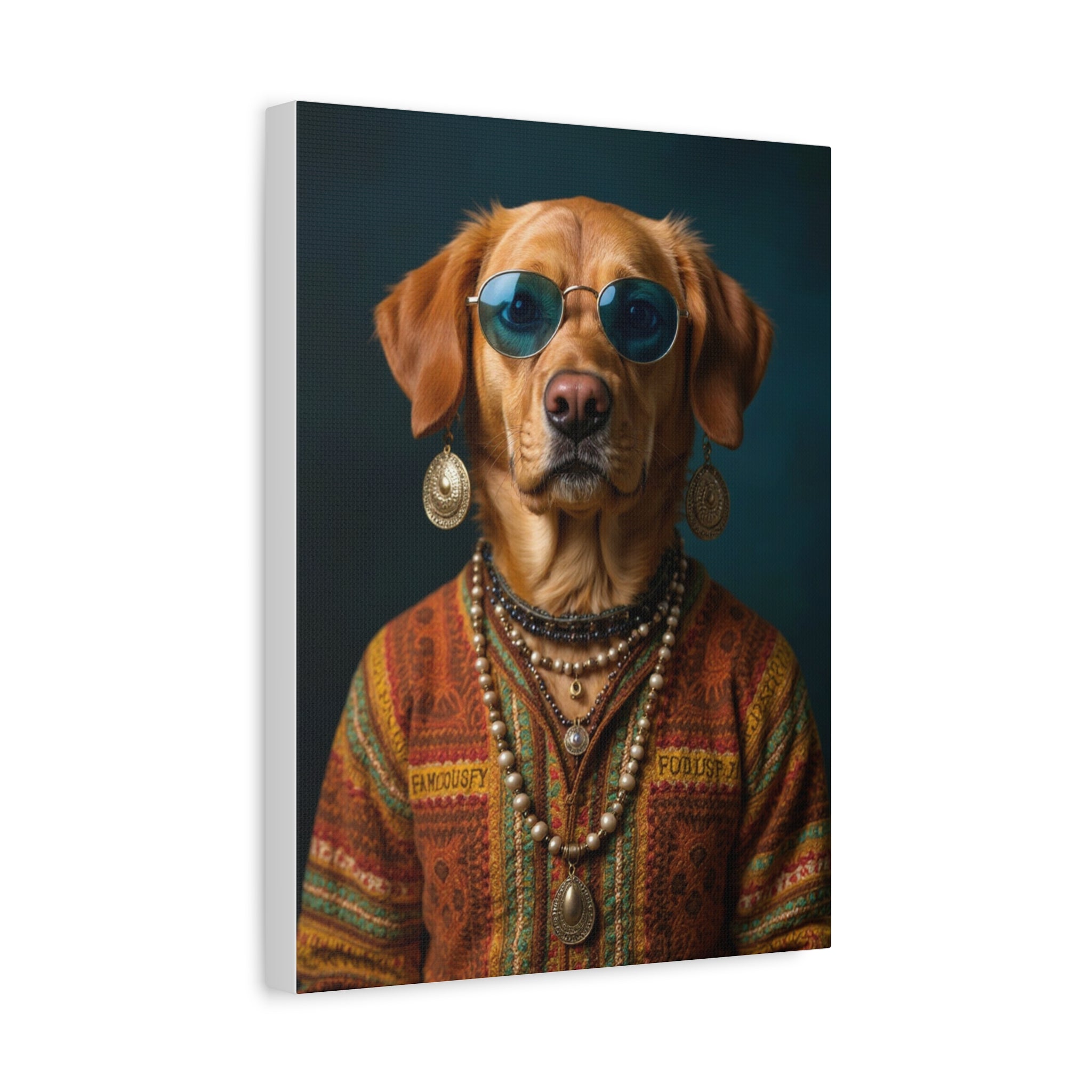 Dog Portrait Canvas - Hippy Style - 088f9d5a