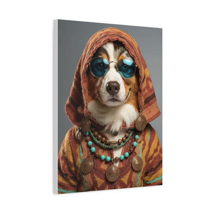 Dog Portrait Canvas - Hippy Style - 6056fc2d