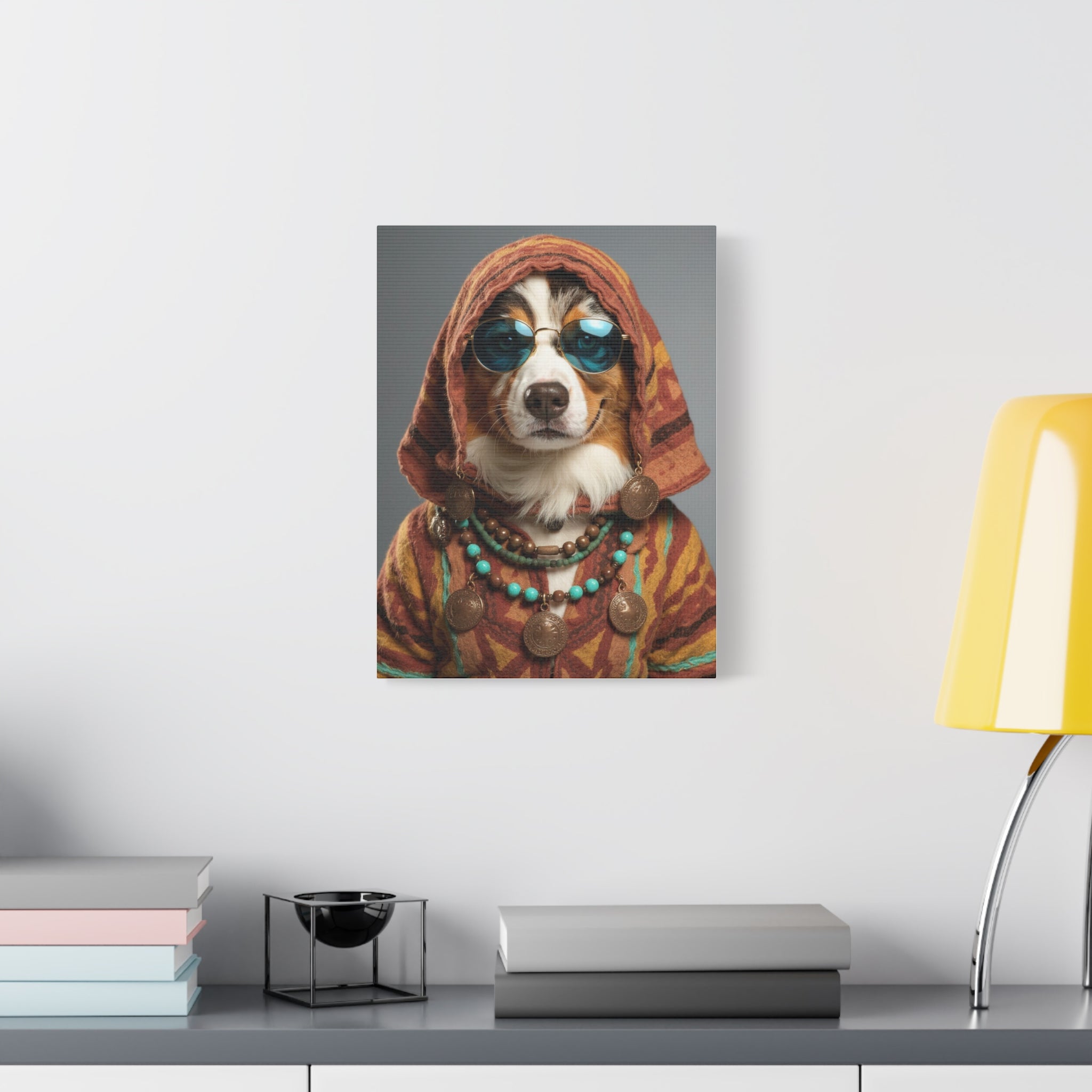 Dog Portrait Canvas - Hippy Style - 6056fc2d