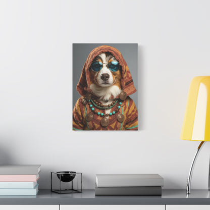 Dog Portrait Canvas - Hippy Style - 6056fc2d