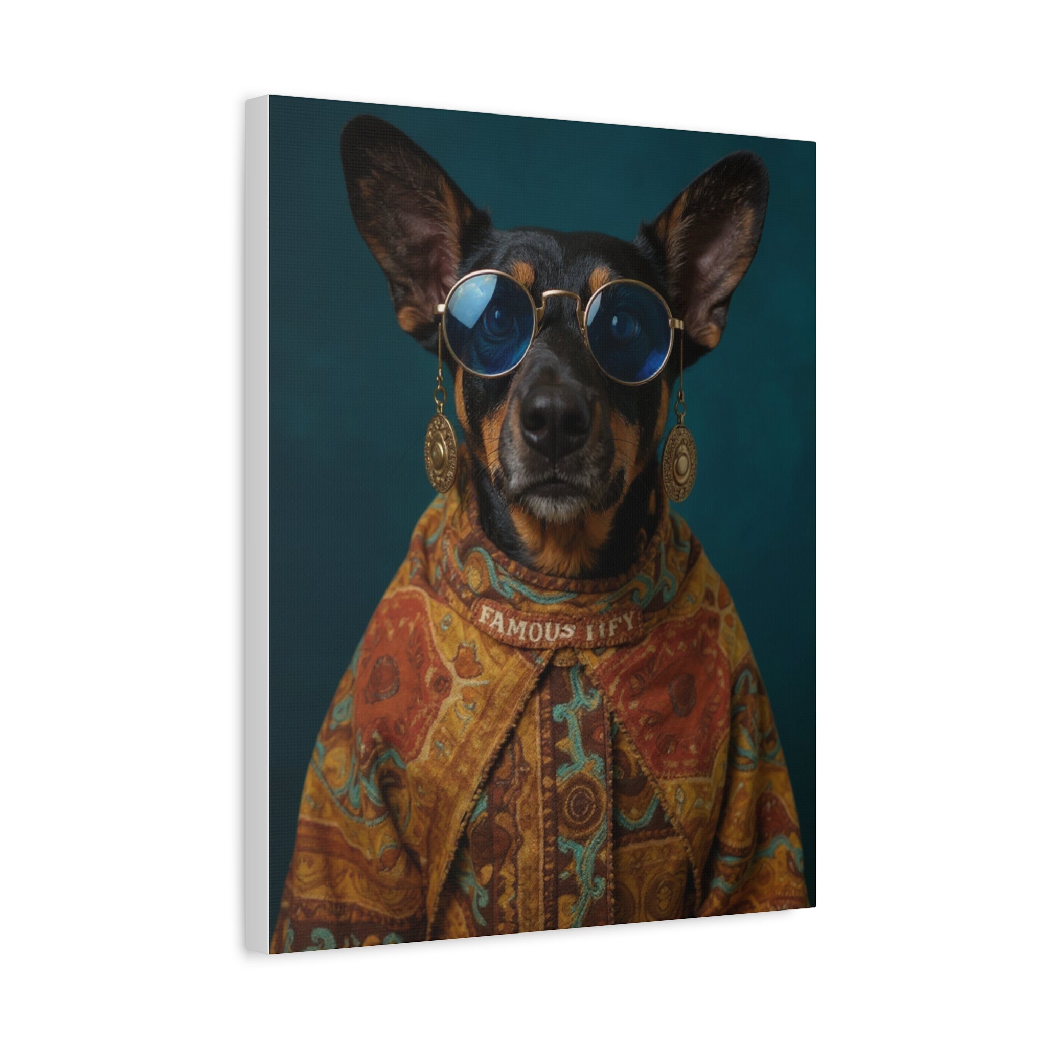 Dog Portrait Canvas - Hippy Style - f64dc1a9
