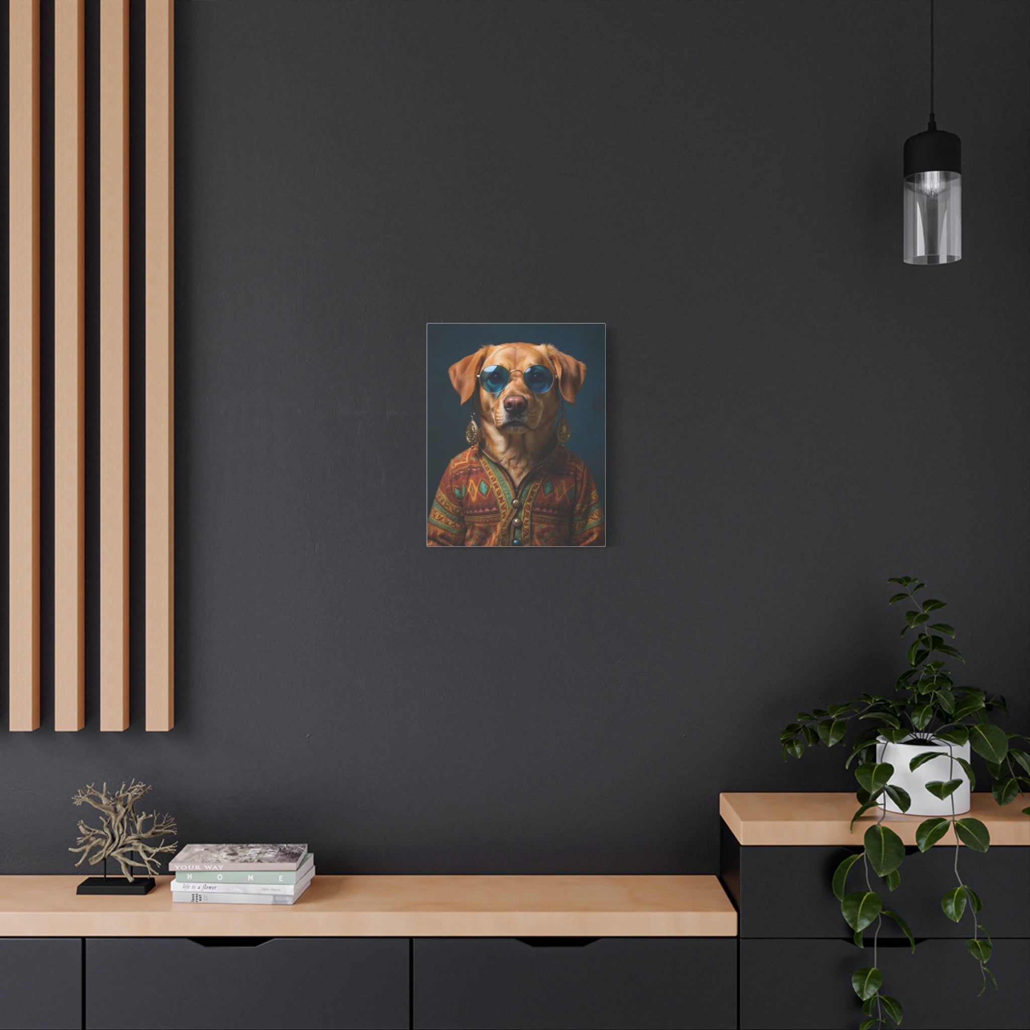 Dog Portrait Canvas - Hippy Style - 5fe9d973
