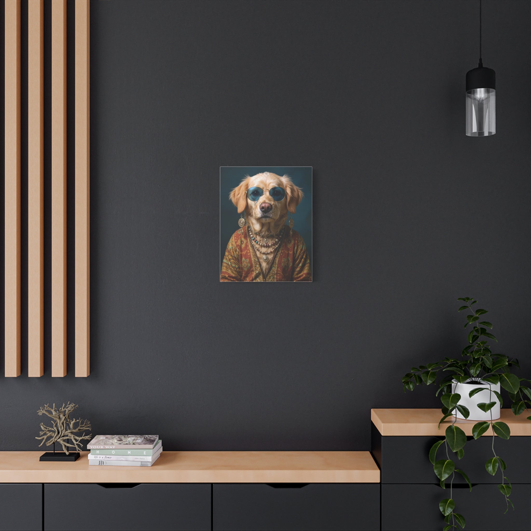 Dog Portrait Canvas - Hippy Style - b76e3f48
