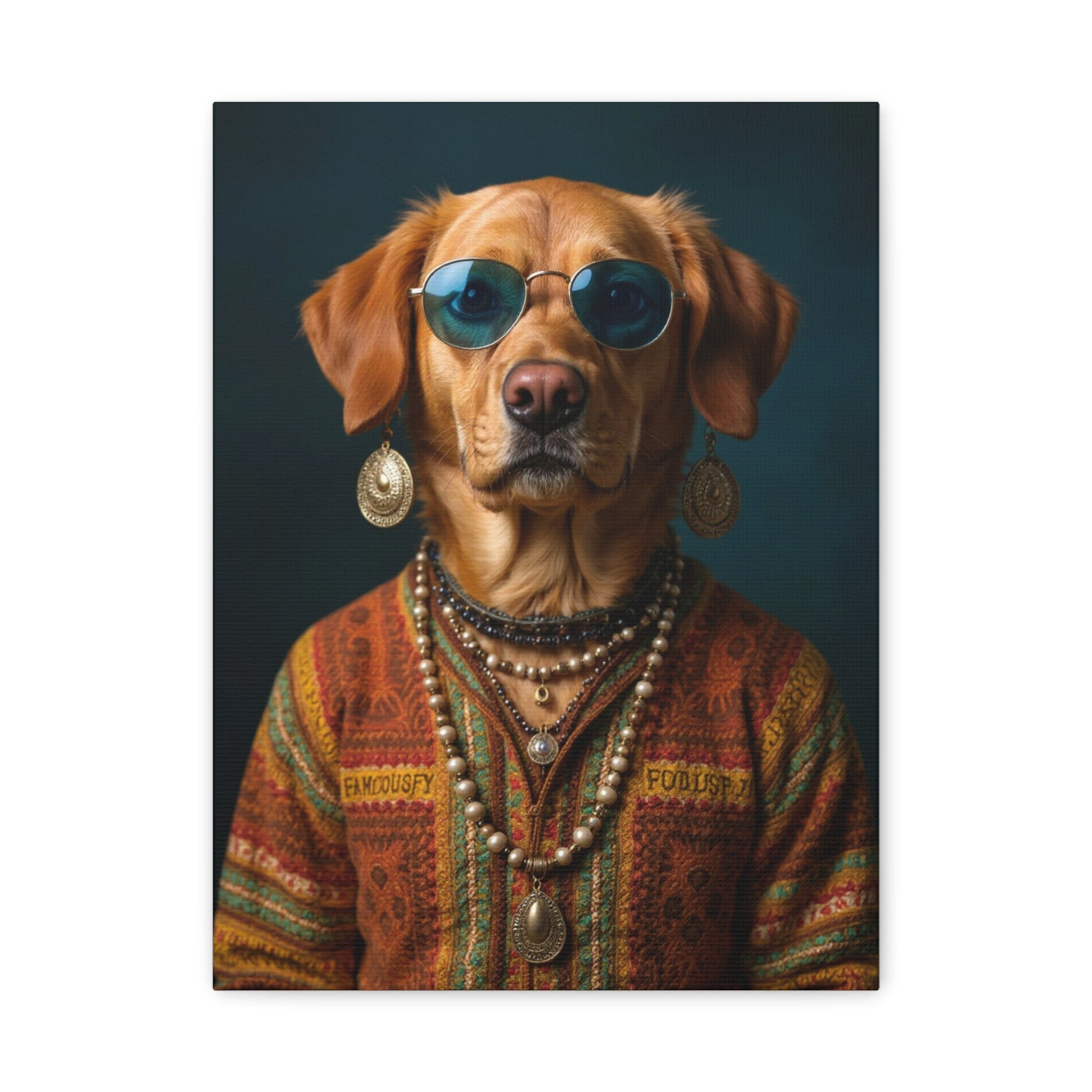 Dog Portrait Canvas - Hippy Style - 088f9d5a