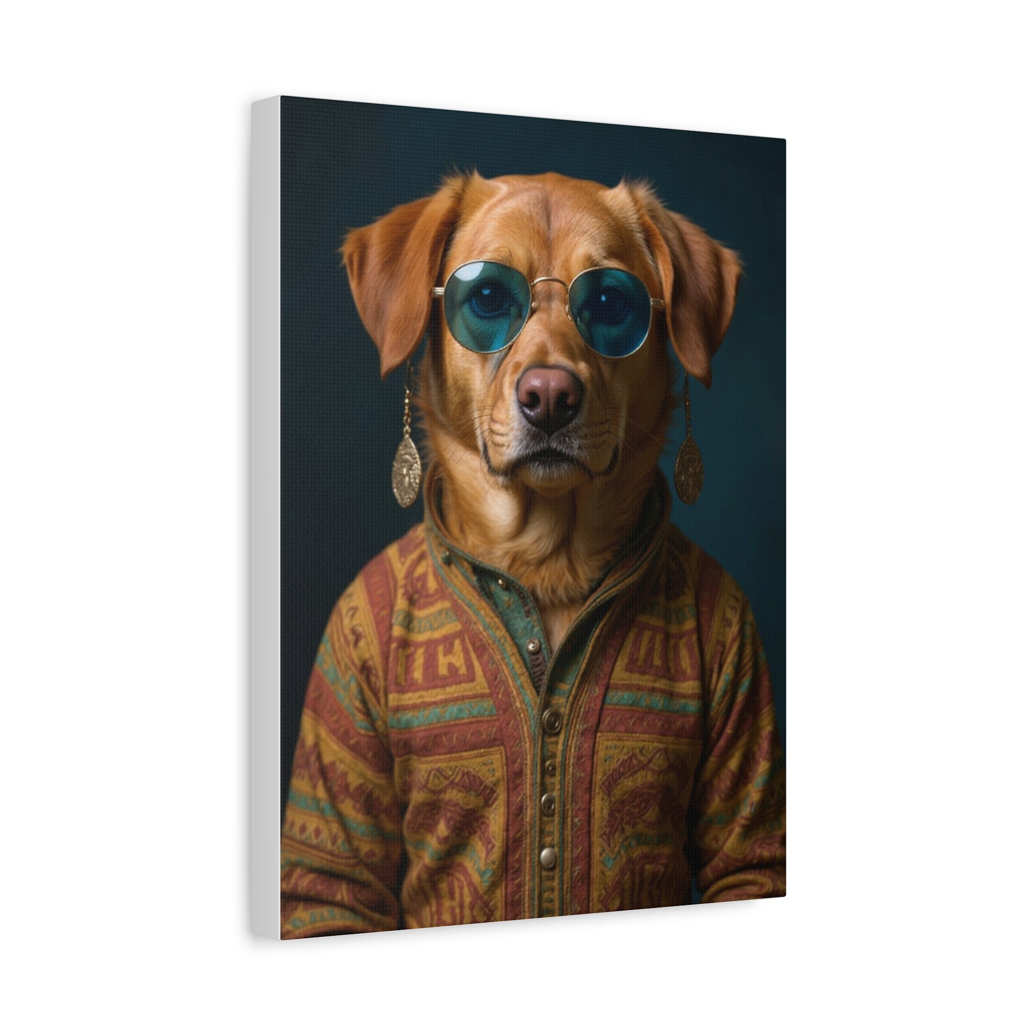 Dog Portrait Canvas - Hippy Style - 464d8817