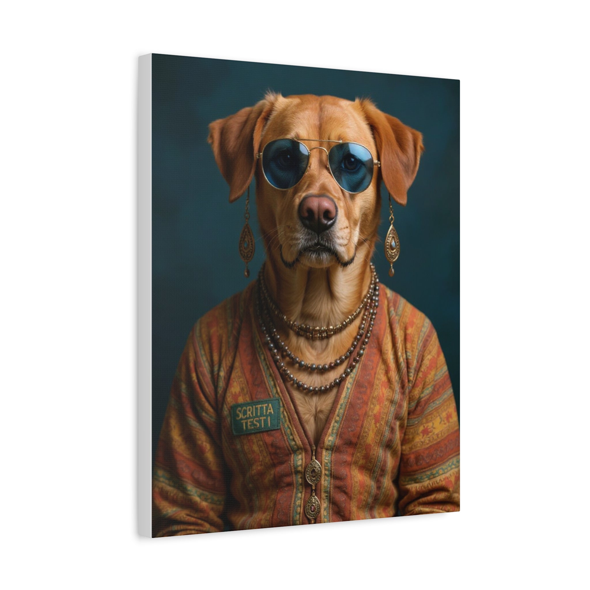 Dog Portrait Canvas - Hippy Style - 6029cf71