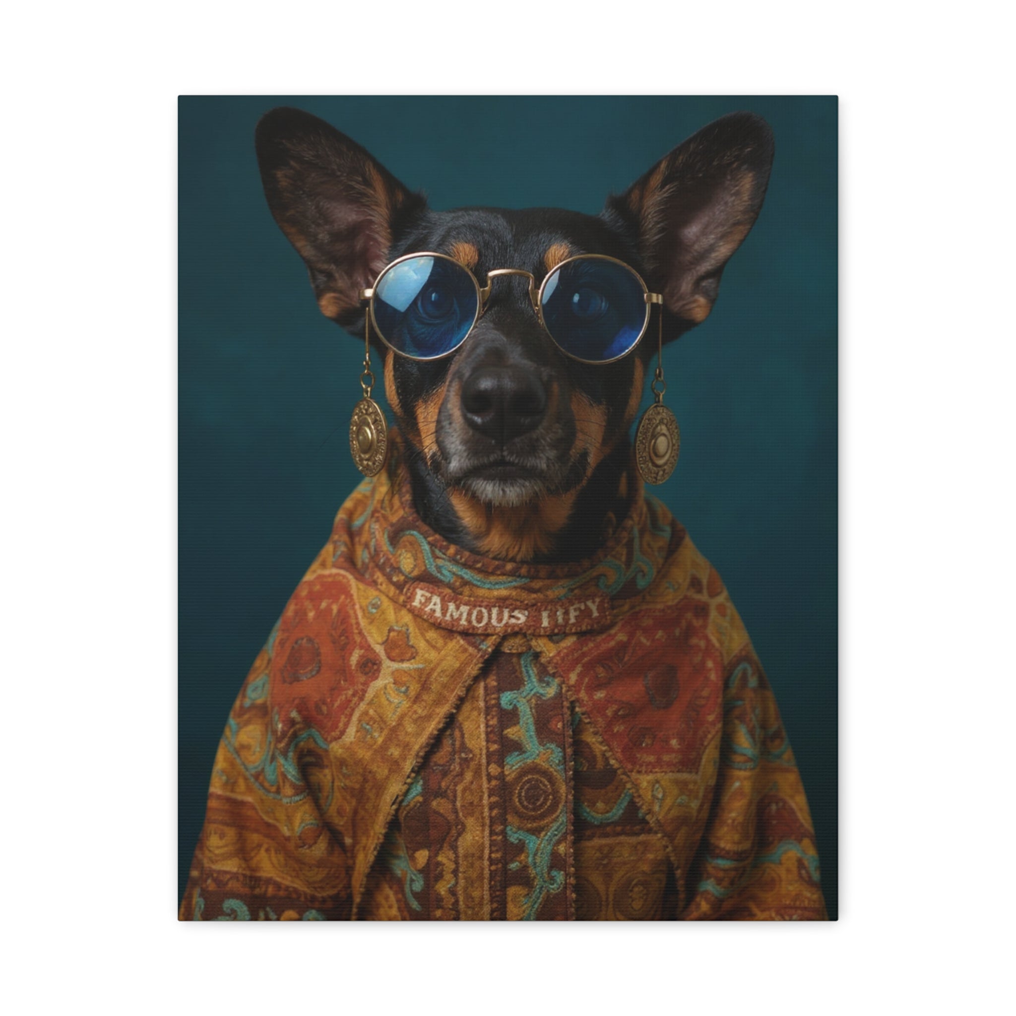 Dog Portrait Canvas - Hippy Style - f64dc1a9