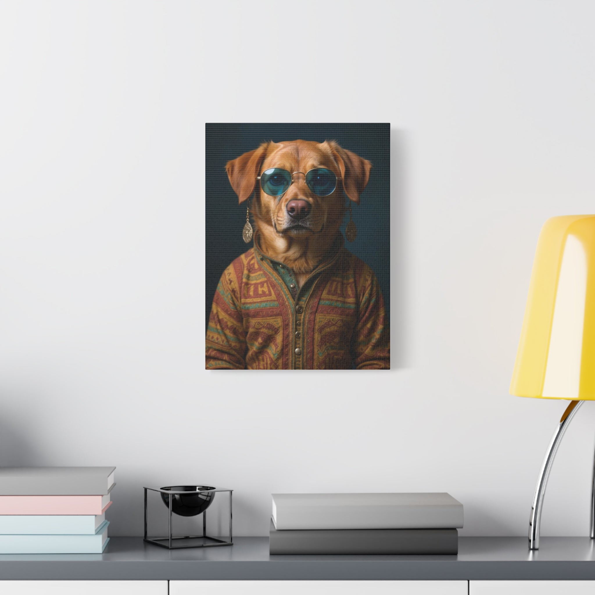 Dog Portrait Canvas - Hippy Style - 464d8817