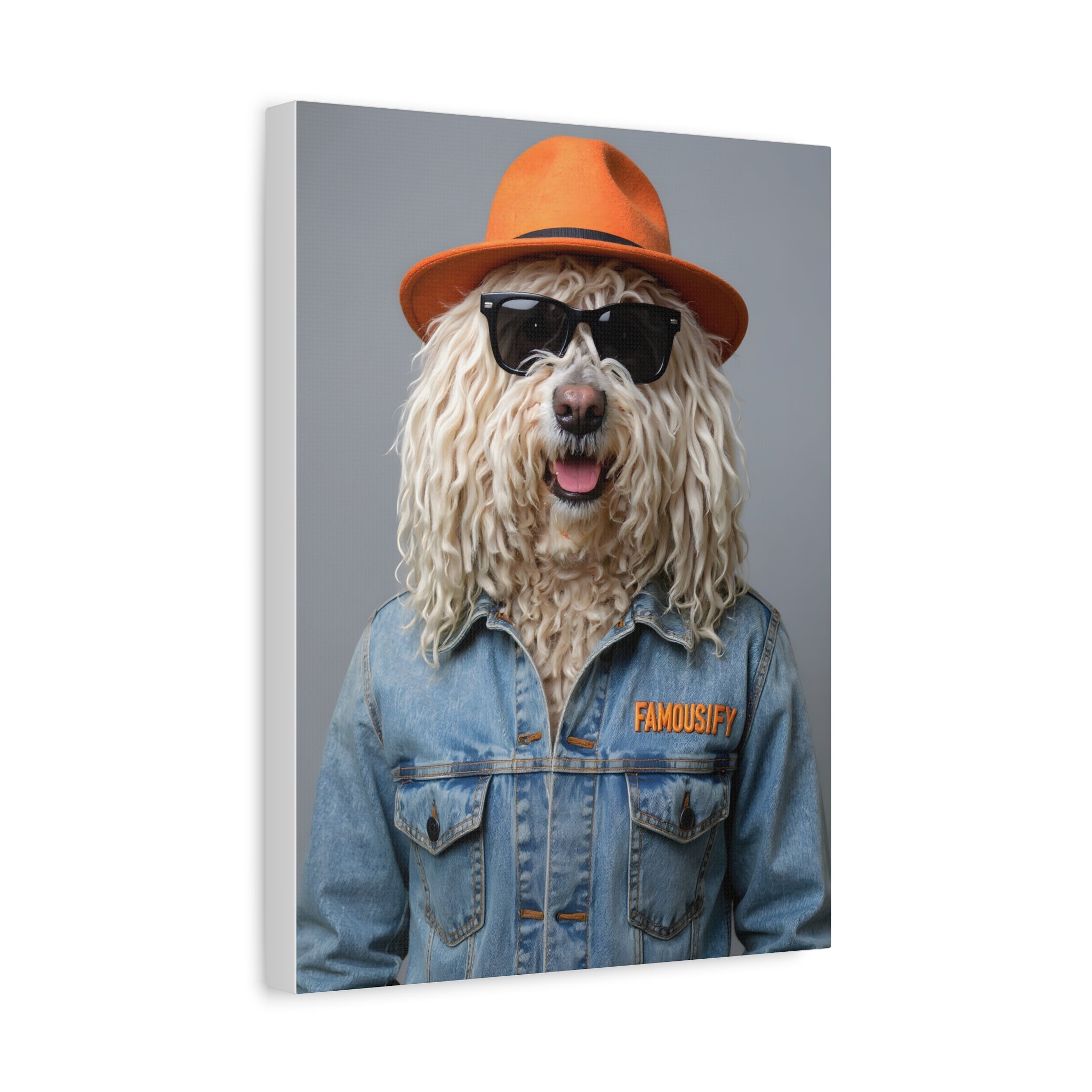 Dog Portrait Canvas - Denim Style - be590e2f