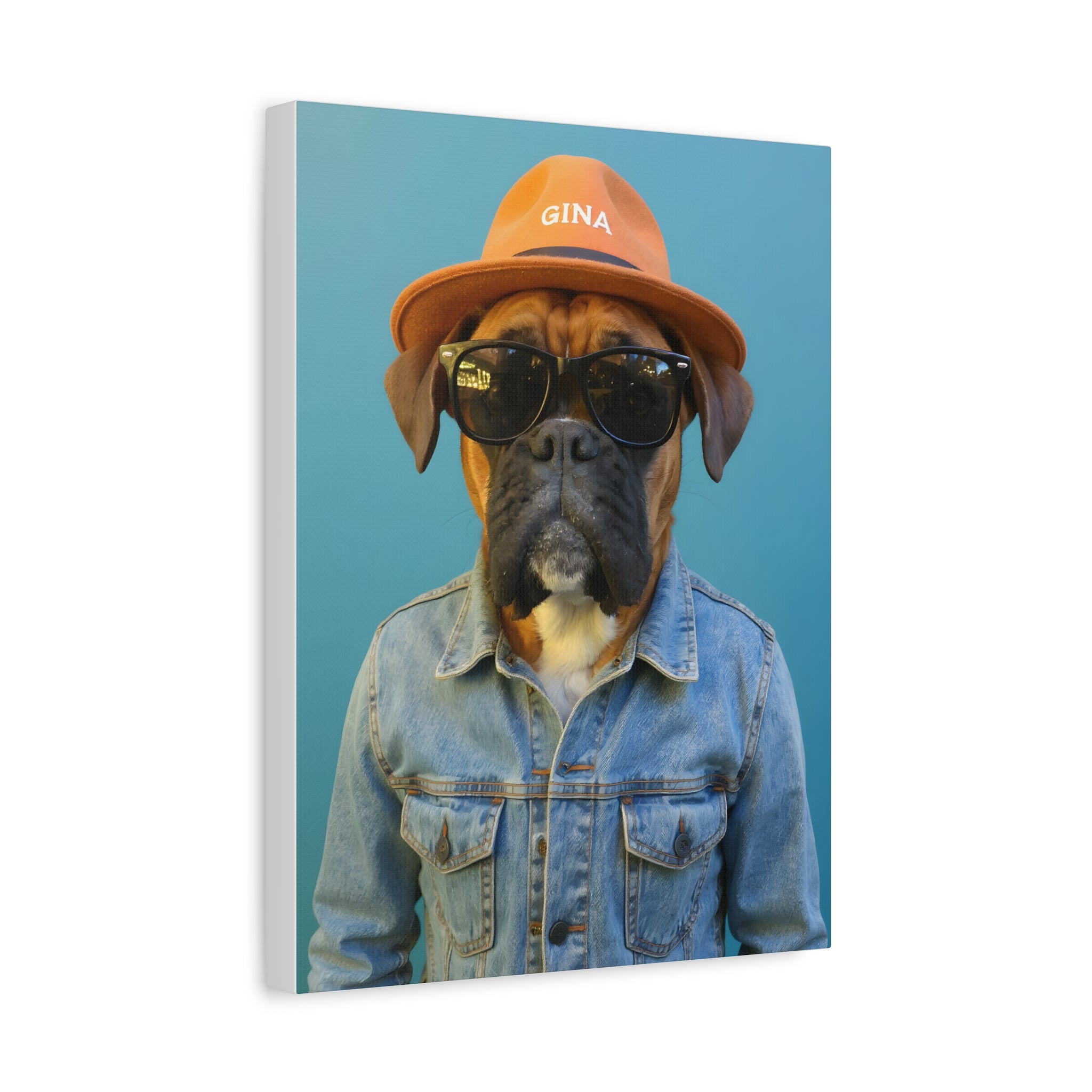Dog Portrait Canvas - Denim Style - daee25e9