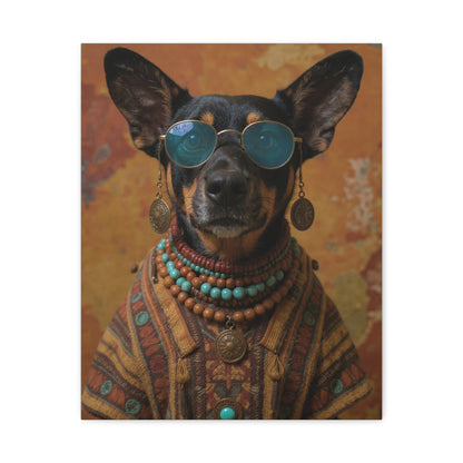 Dog Portrait Canvas - Hippy Style - 1cb59eef