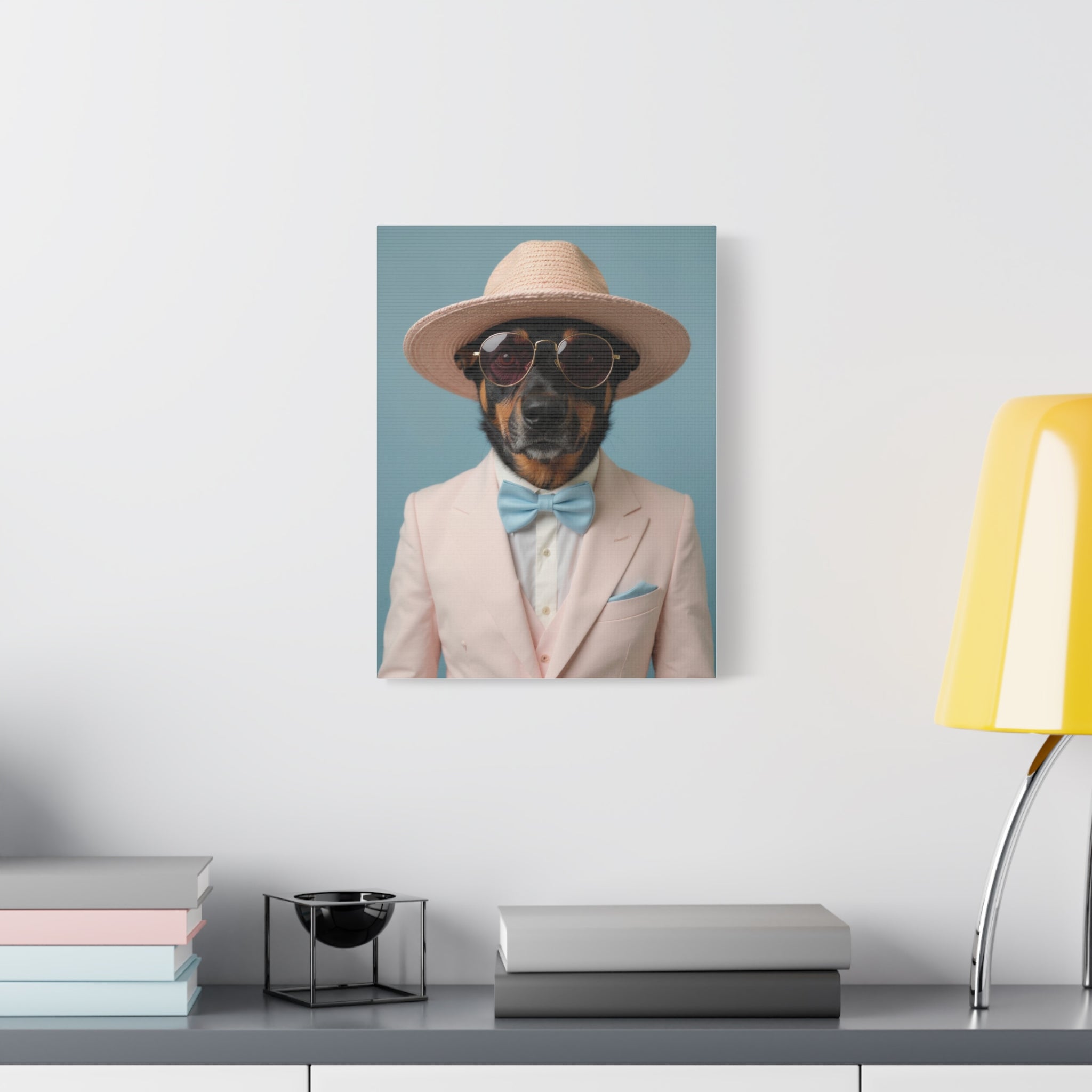 Dog Portrait Canvas - Pink Style - 45ea10e4