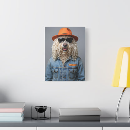 Dog Portrait Canvas - Denim Style - be590e2f