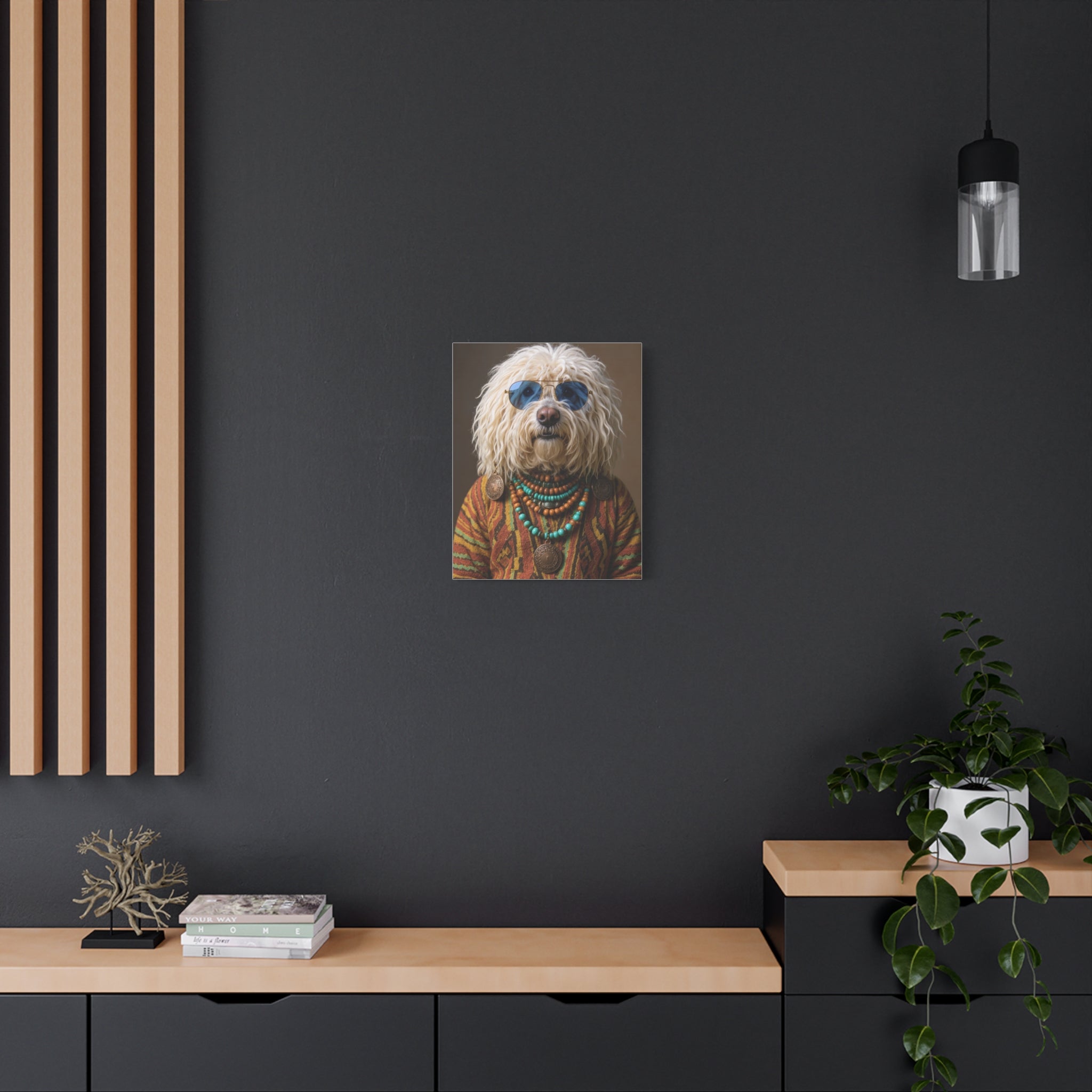 Dog Portrait Canvas - Hippy Style - cdd2d15b