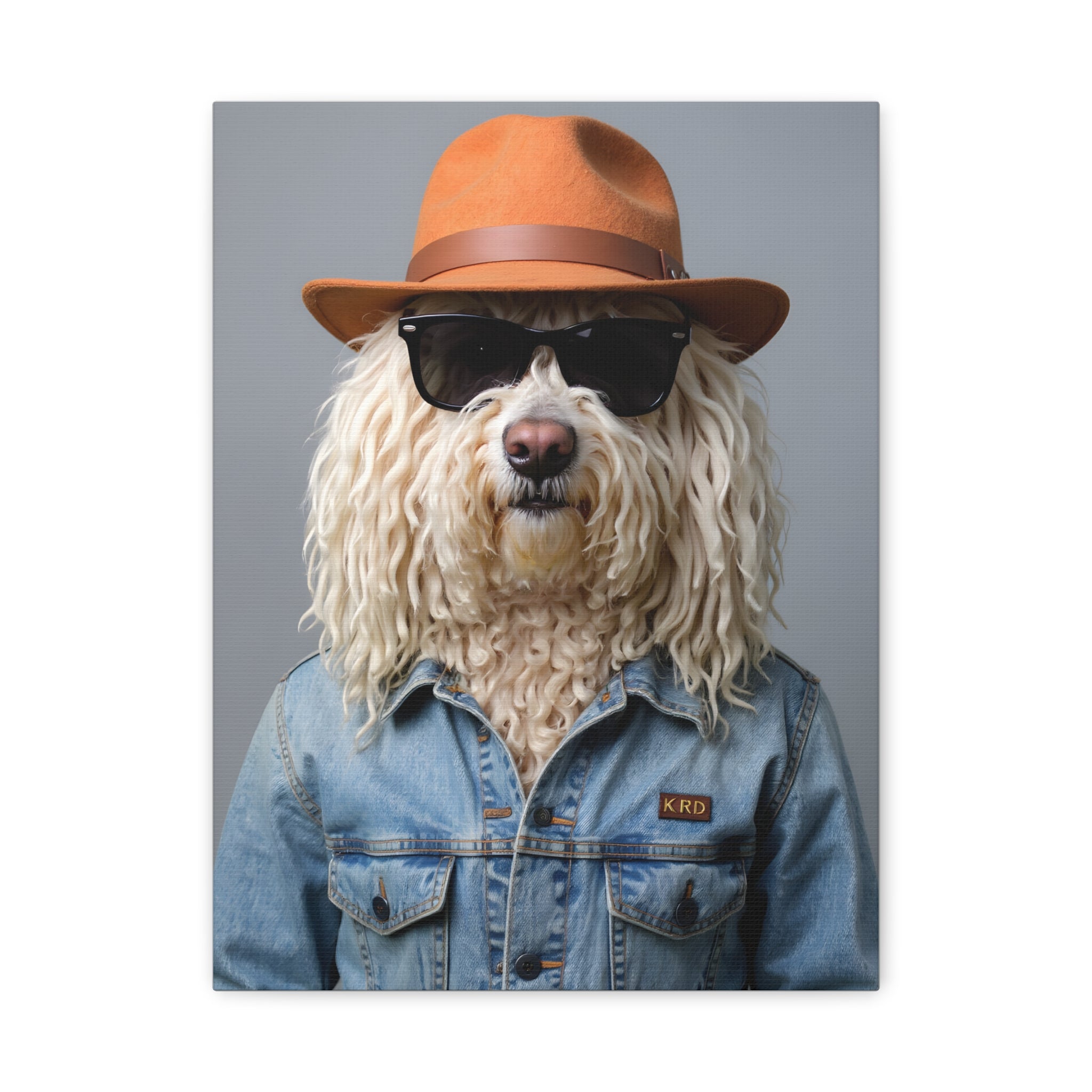 Dog Portrait Canvas - Denim Style - 1f8792bc