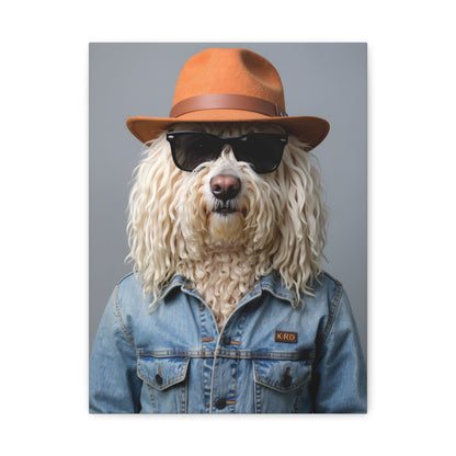 Dog Portrait Canvas - Denim Style - 1f8792bc