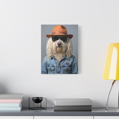 Dog Portrait Canvas - Denim Style - 1f8792bc