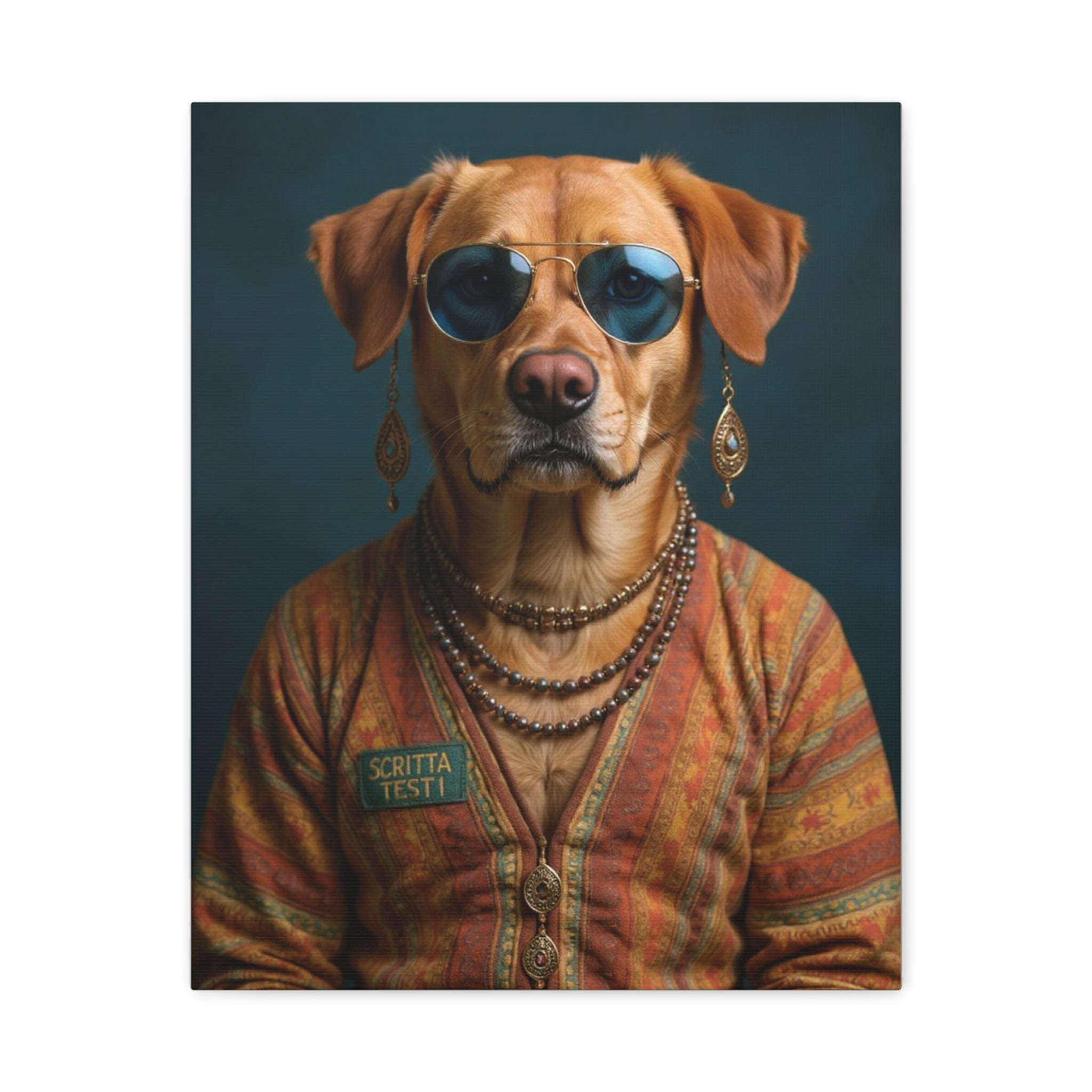 Dog Portrait Canvas - Hippy Style - 6029cf71