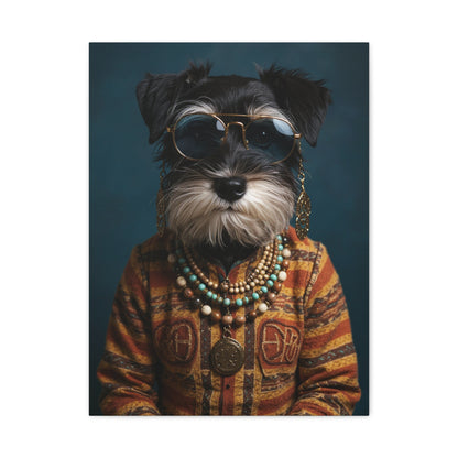 Dog Portrait Canvas - Hippy Style - 0add9bad