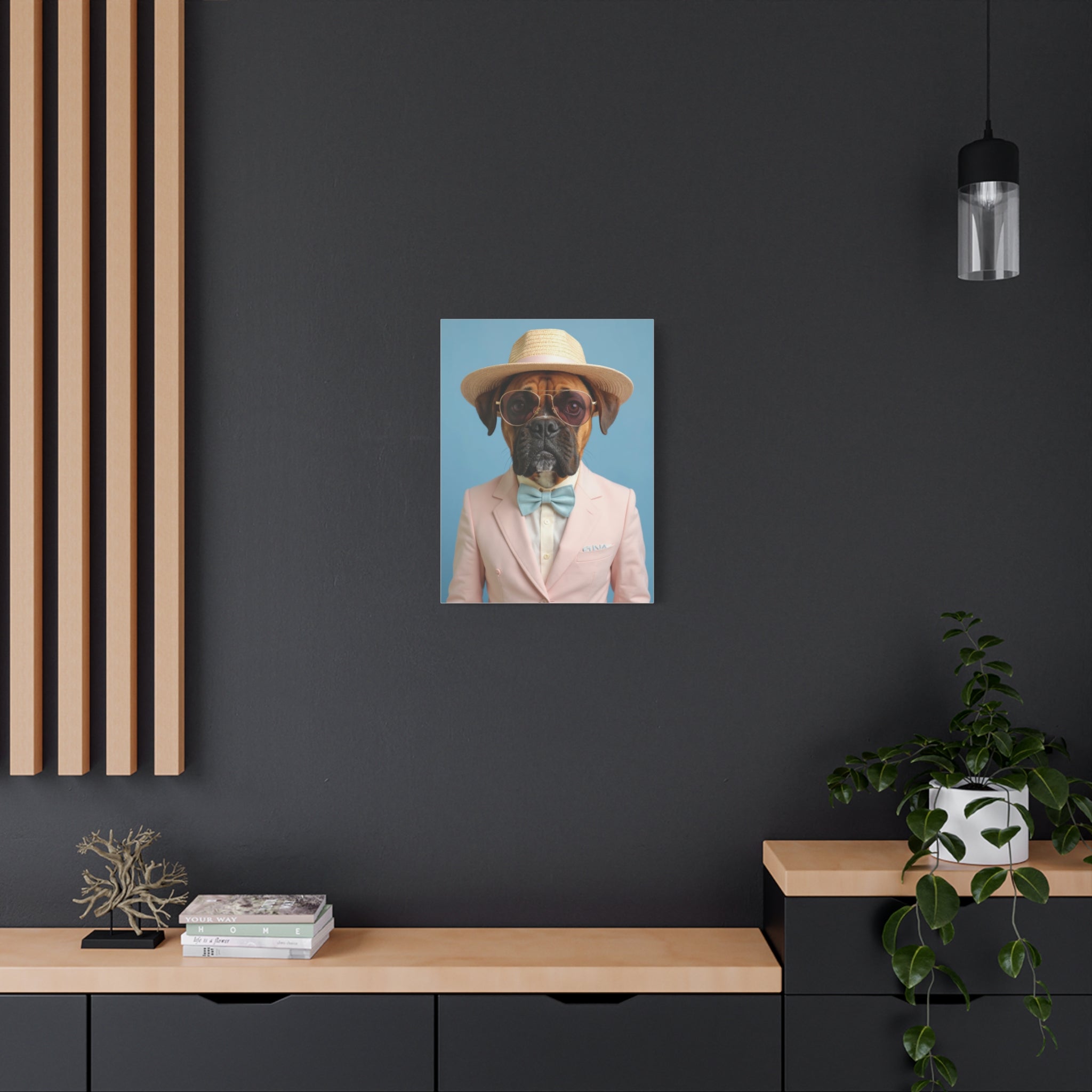 Dog Portrait Canvas - Pink Style - 94f39356