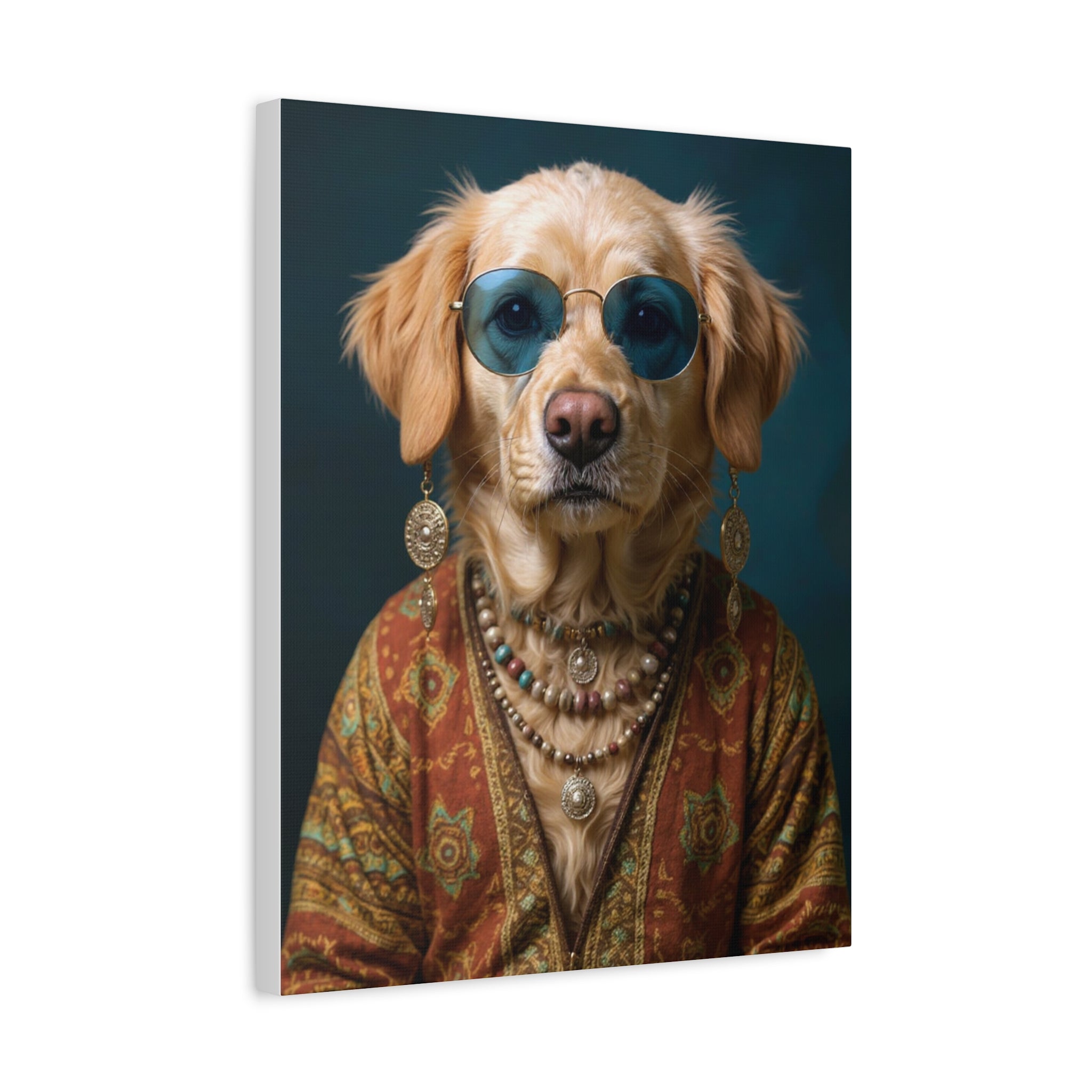 Dog Portrait Canvas - Hippy Style - b76e3f48