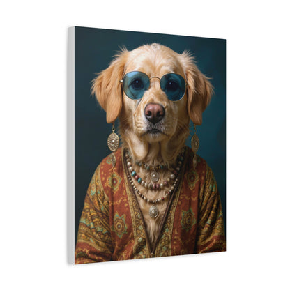 Dog Portrait Canvas - Hippy Style - b76e3f48