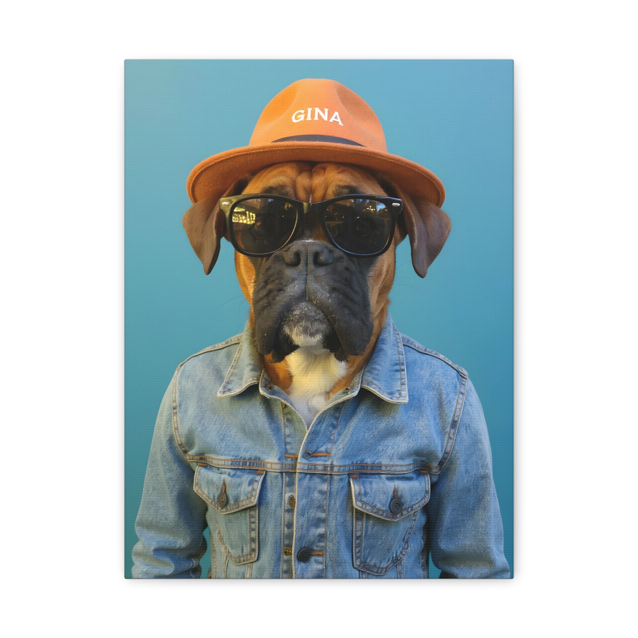 Dog Portrait Canvas - Denim Style - daee25e9