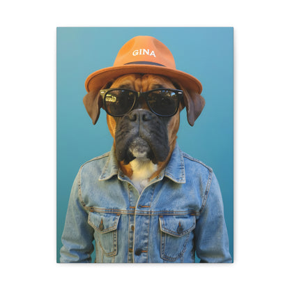Dog Portrait Canvas - Denim Style - daee25e9