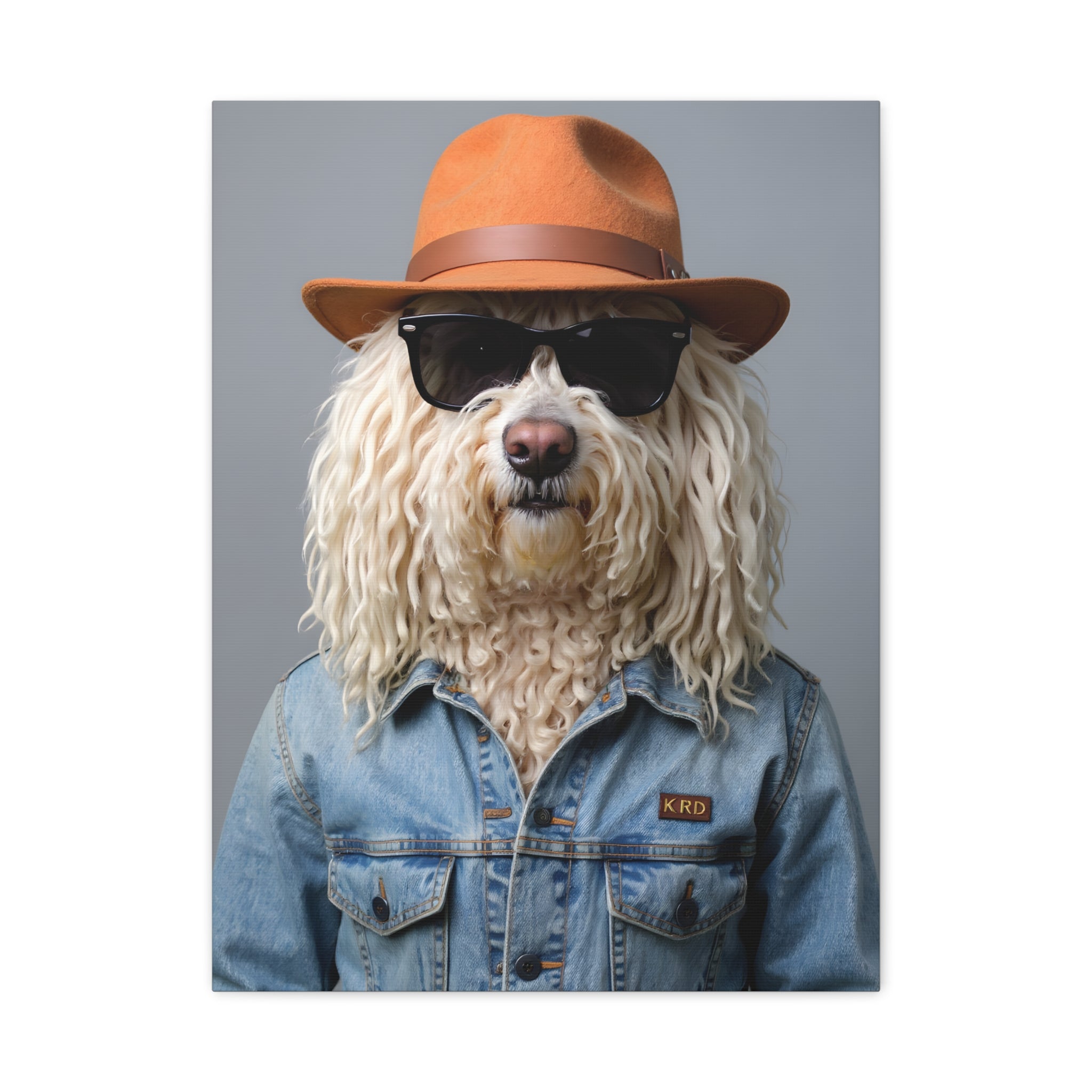 Dog Portrait Canvas - Denim Style - 1f8792bc