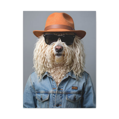 Dog Portrait Canvas - Denim Style - 1f8792bc