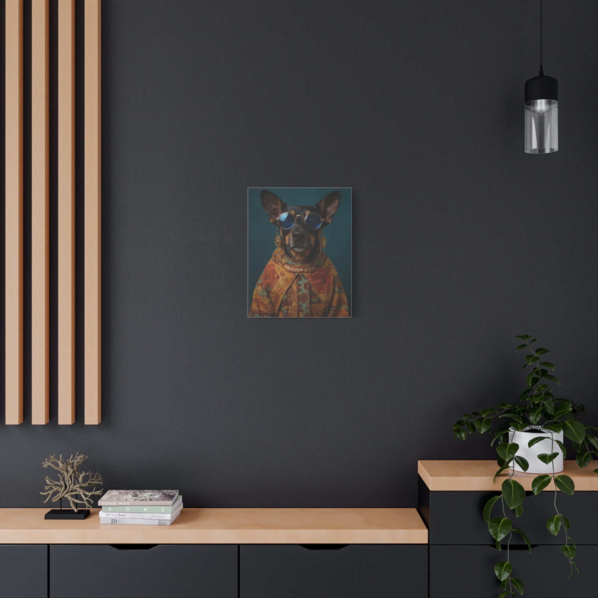 Dog Portrait Canvas - Hippy Style - f64dc1a9
