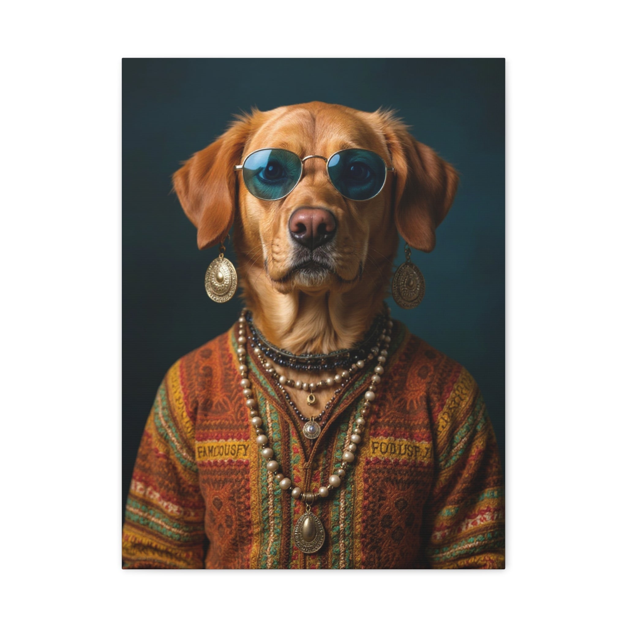 Dog Portrait Canvas - Hippy Style - 088f9d5a