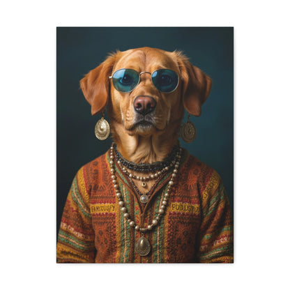 Dog Portrait Canvas - Hippy Style - 088f9d5a