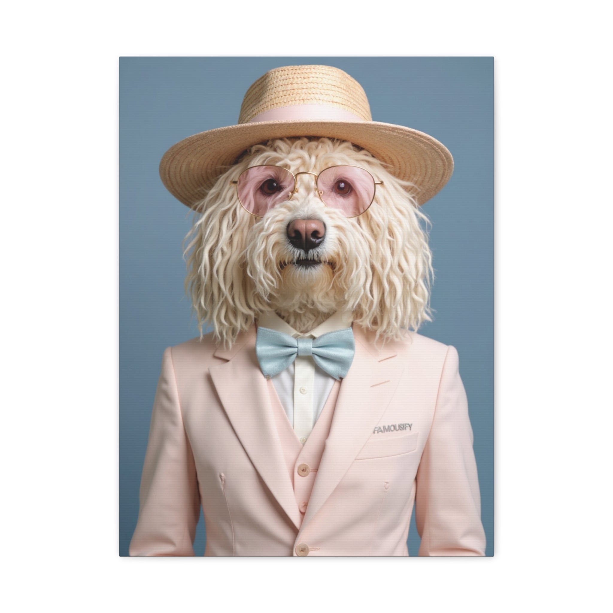 Dog Portrait Canvas - Pink Style - f7c51127