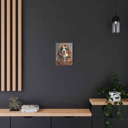 Dog Portrait Canvas - Hippy Style - 6056fc2d