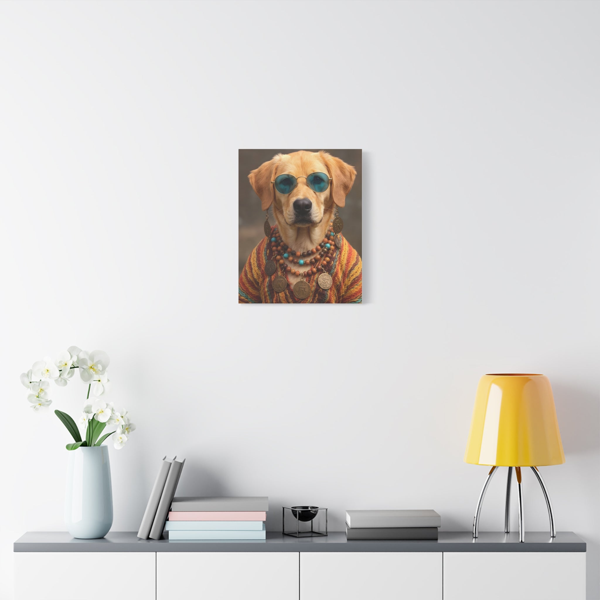 Dog Portrait Canvas - Hippy Style - f219350c
