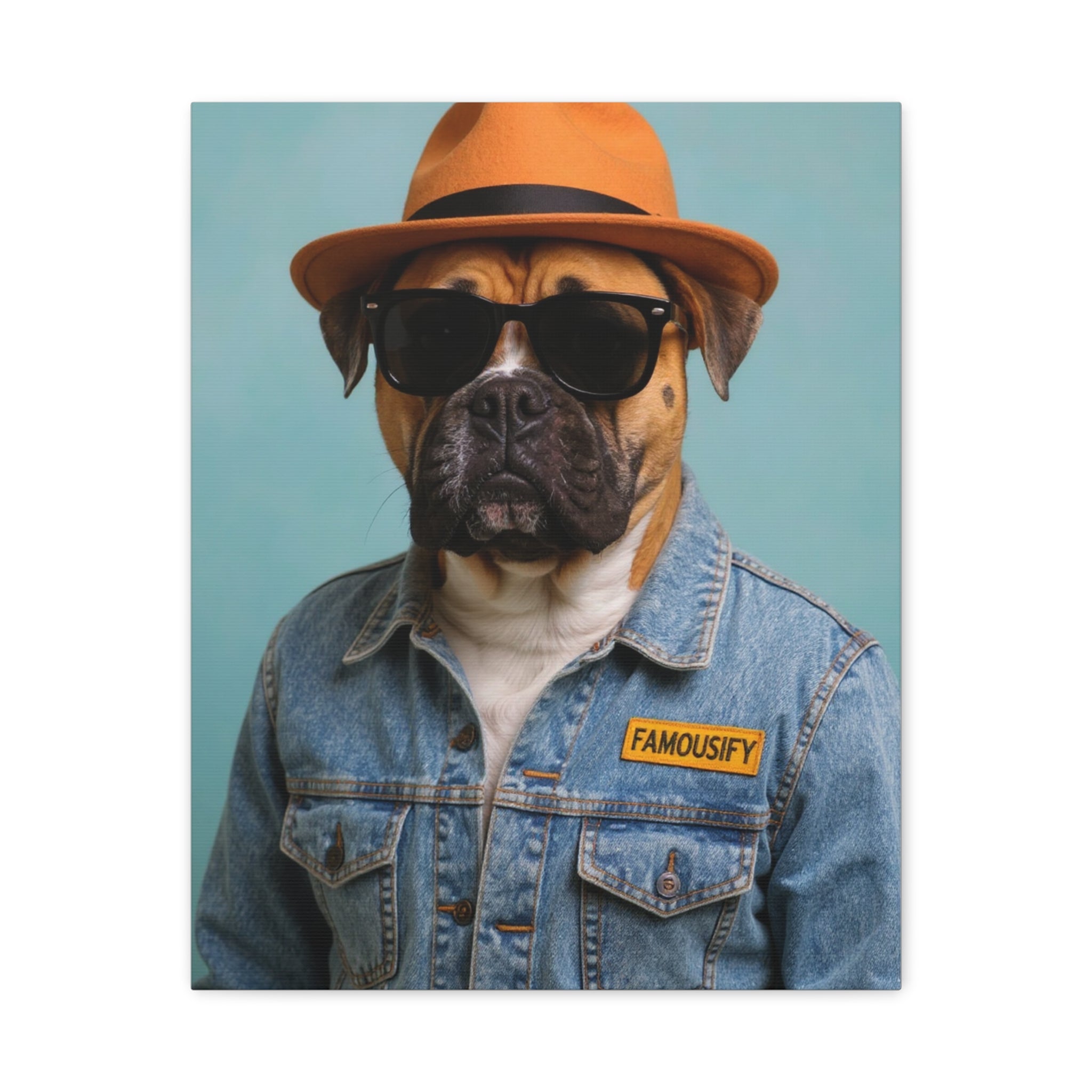 Dog Portrait Canvas - Denim Style - d23b6251